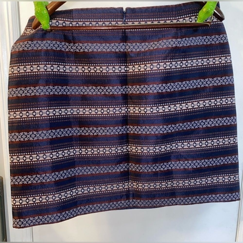 Ann Taylor LOFT Blue and Burgundy Boheme Shift Skirt Size 16 NWOT - Picture 5 of 10
